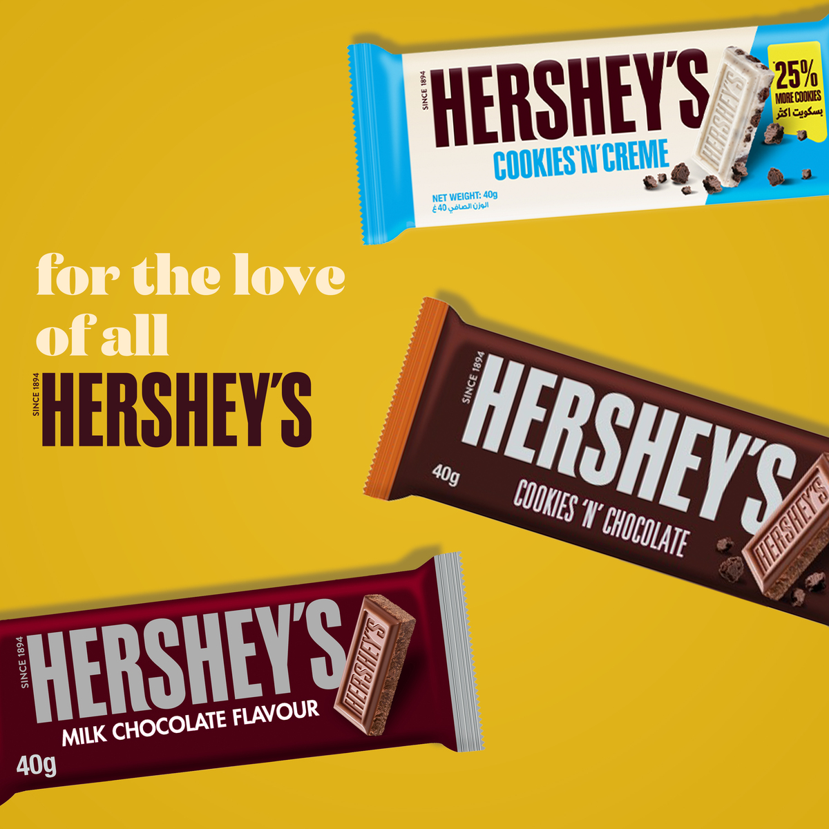 Hershey's Cookies 'n' Creme Flavour White Chocolate Value Pack 4 x 40 g