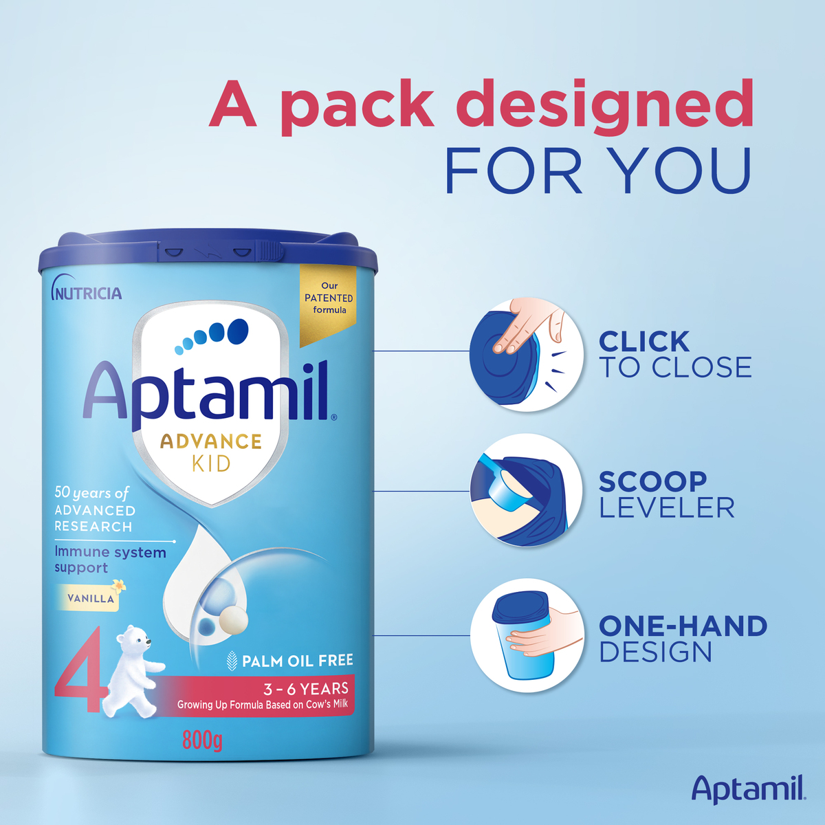 Aptamil Advance Kid Nutri Biotik Stage 4 Growing Up Formula Vanilla Flavour From 3-6 Years Value Pack 2 x 800 g