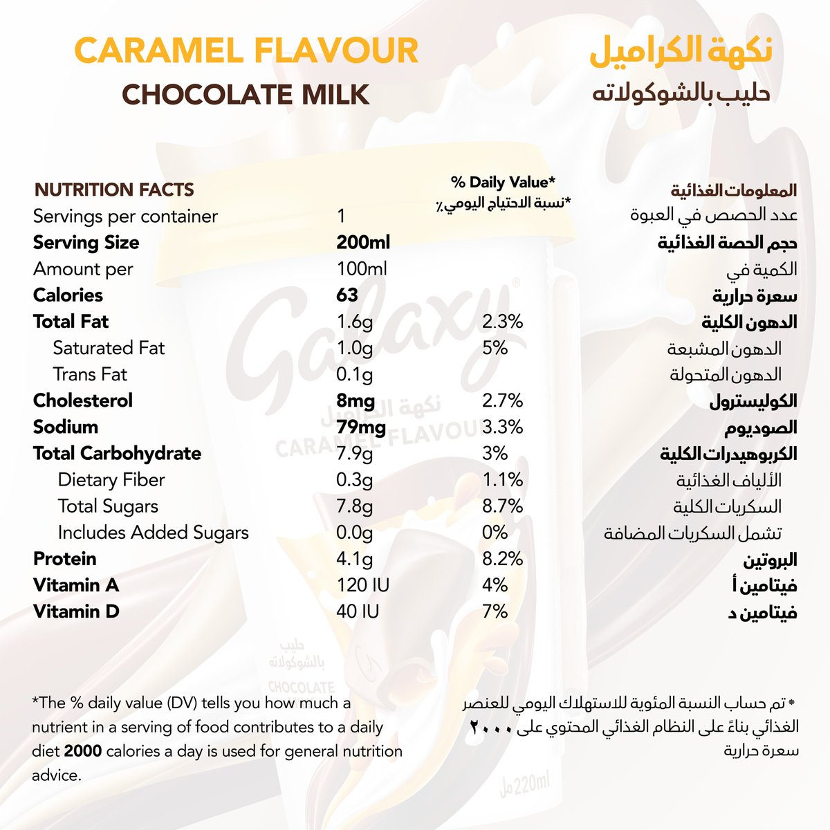 Galaxy Chocolate Milk Drink Caramel Flavour 220 ml