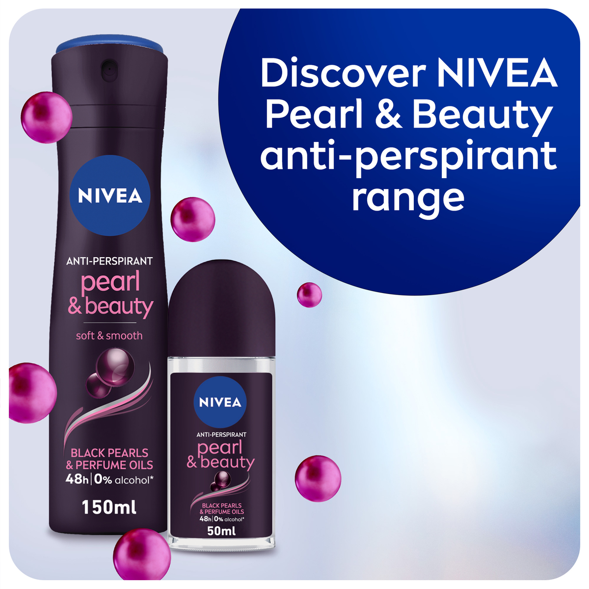 Nivea Antiperspirant Roll-on for Women Pearl & Beauty Black 50 ml