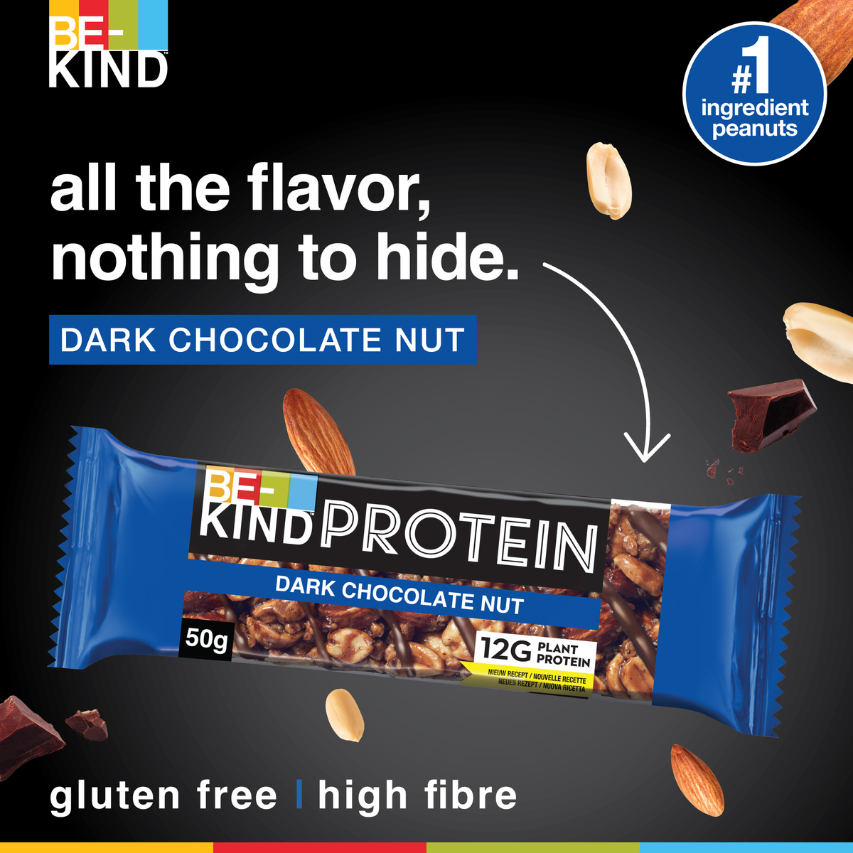 Be-Kind Dark Chocolate Nut Protein Bar 12 x 50 g