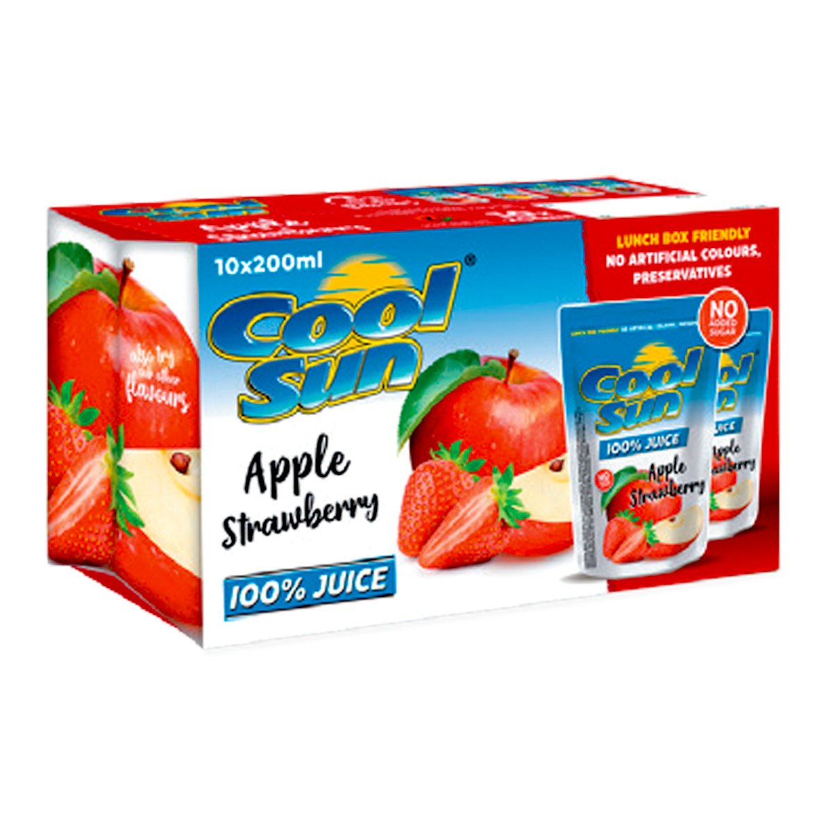 Cool Sun Apple-Strawberry Juice No Added Sugar 10 x 200 ml