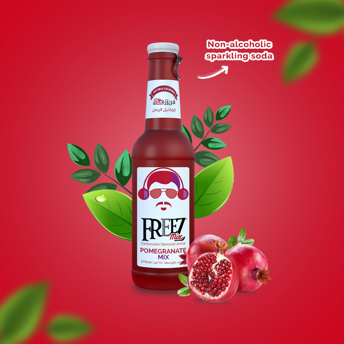 Freez Pomegranate Mix Carbonated Flavoured Drink 6 x 275 ml