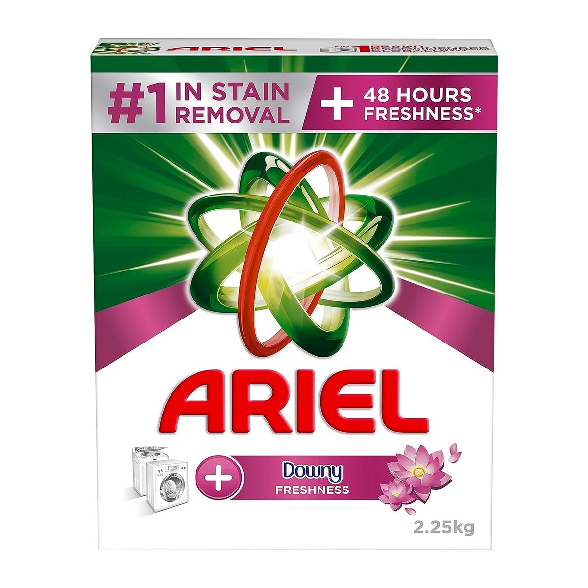 اشتري قم بشراء Ariel Green Downy Freshness Washing Powder Value Pack 2.25 kg Online at Best Price من الموقع - من لولو هايبر ماركت Washing Pwdr F.Load في الامارات
