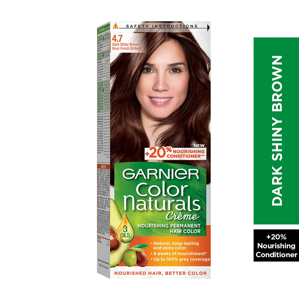 Garnier Color Naturals Creme Nourishing Permanent Hair Color 4.7 Dark Shiny Brown 1 pkt