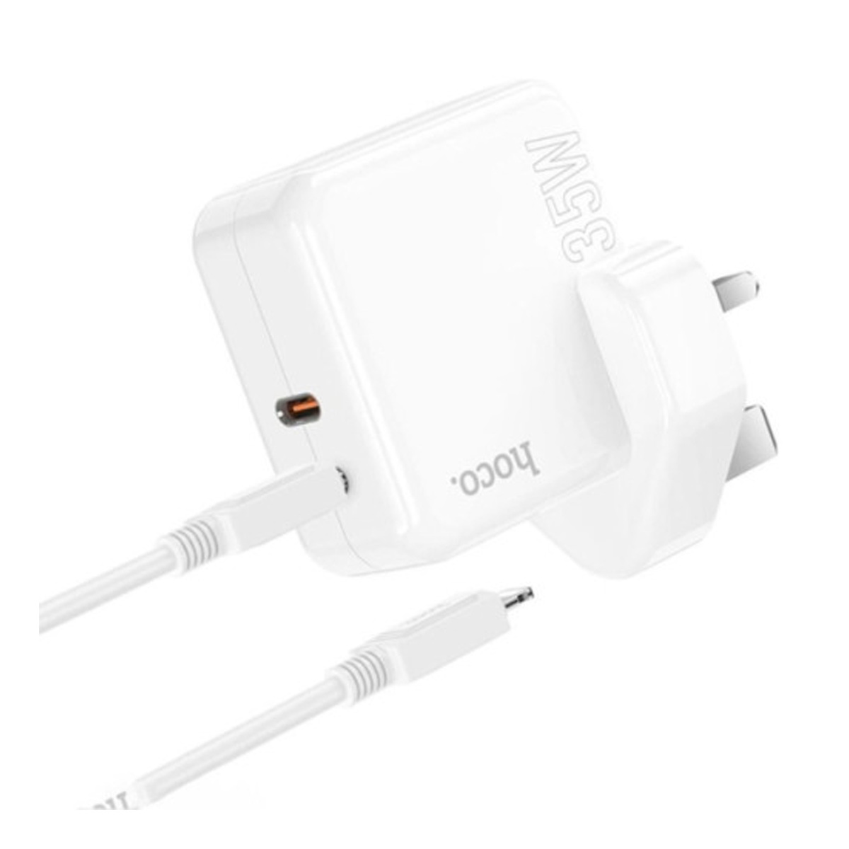 Hoco Dual Port 35 W USB-C Power Adapter, White, C11OB