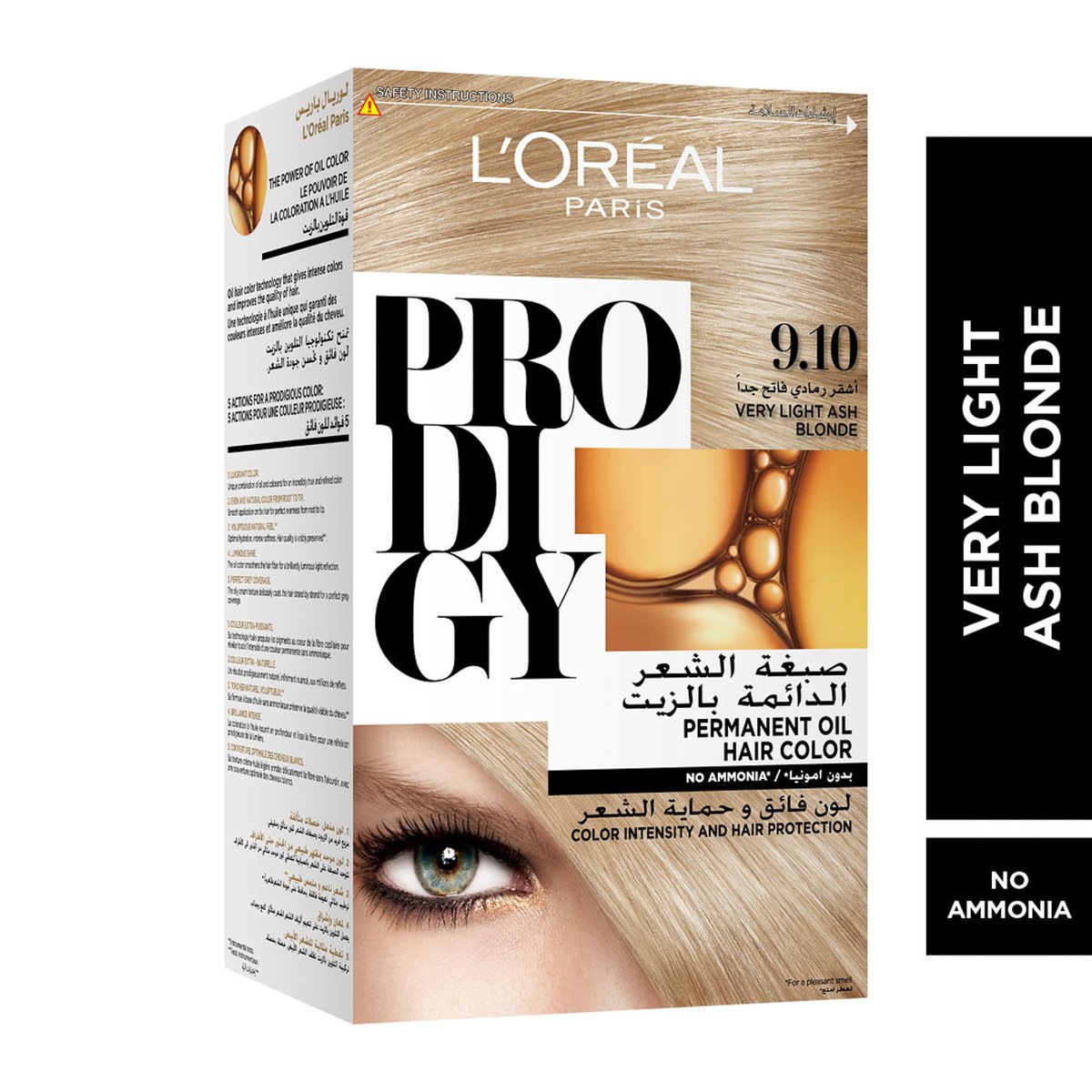 L'Oreal Paris Prodigy Hair Color 9.1 Very Light Ash Blonde 1 pkt