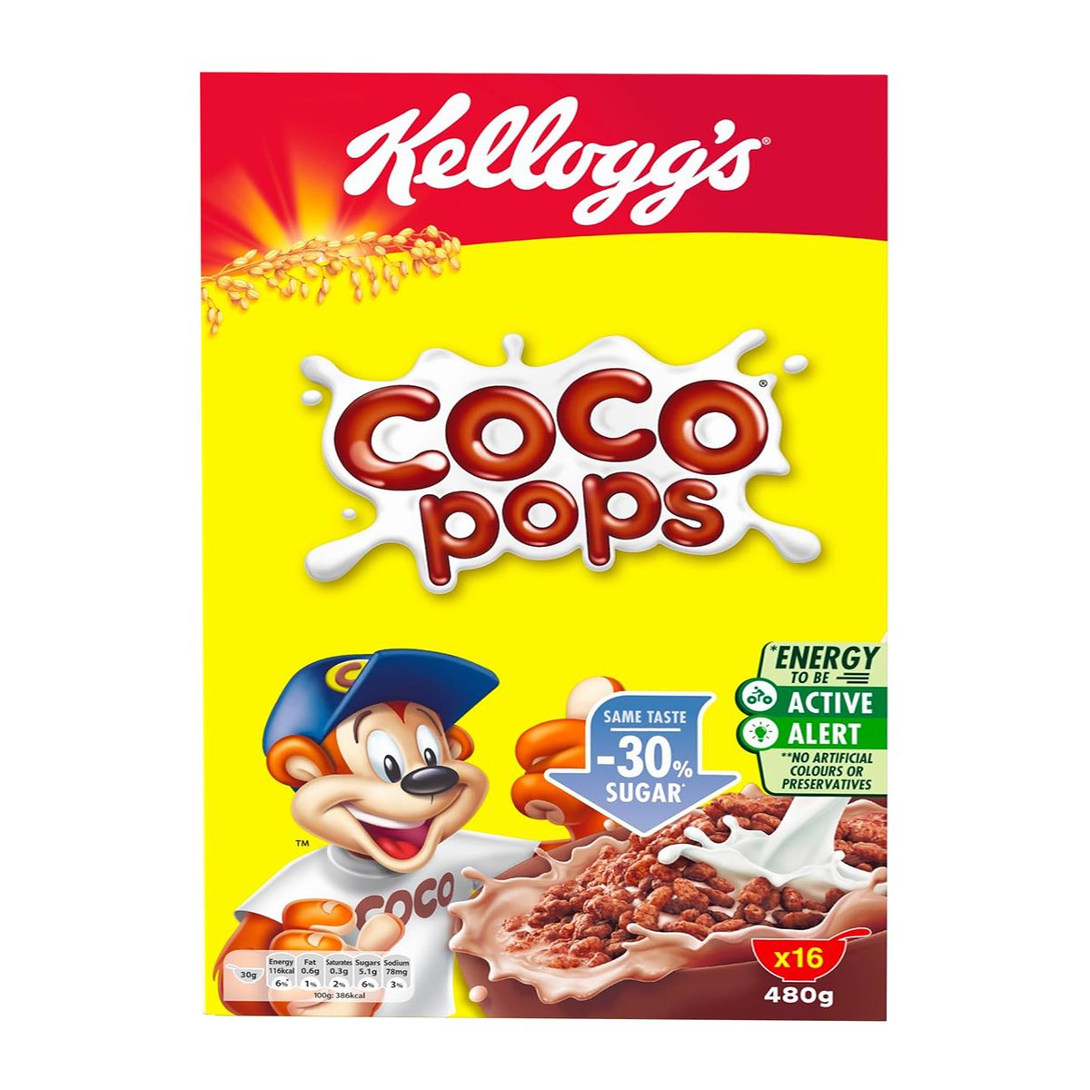 Kellogg's Coco Pops 30% Less Sugar 480 g