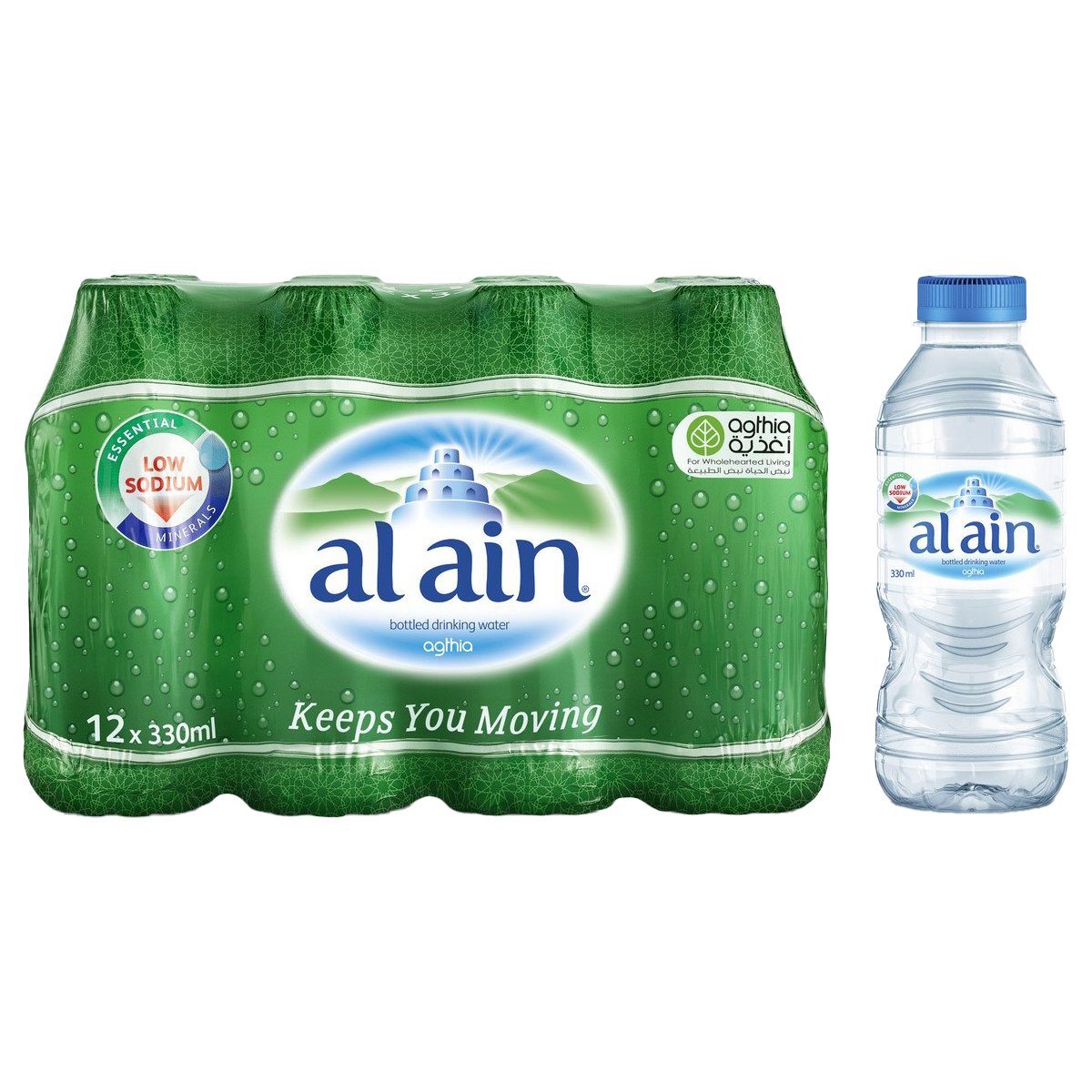Buy Al Ain Bottled Drinking Water 330 ml 10+2 Online at Best Price | Mineral/Spring water | Lulu UAE in UAE