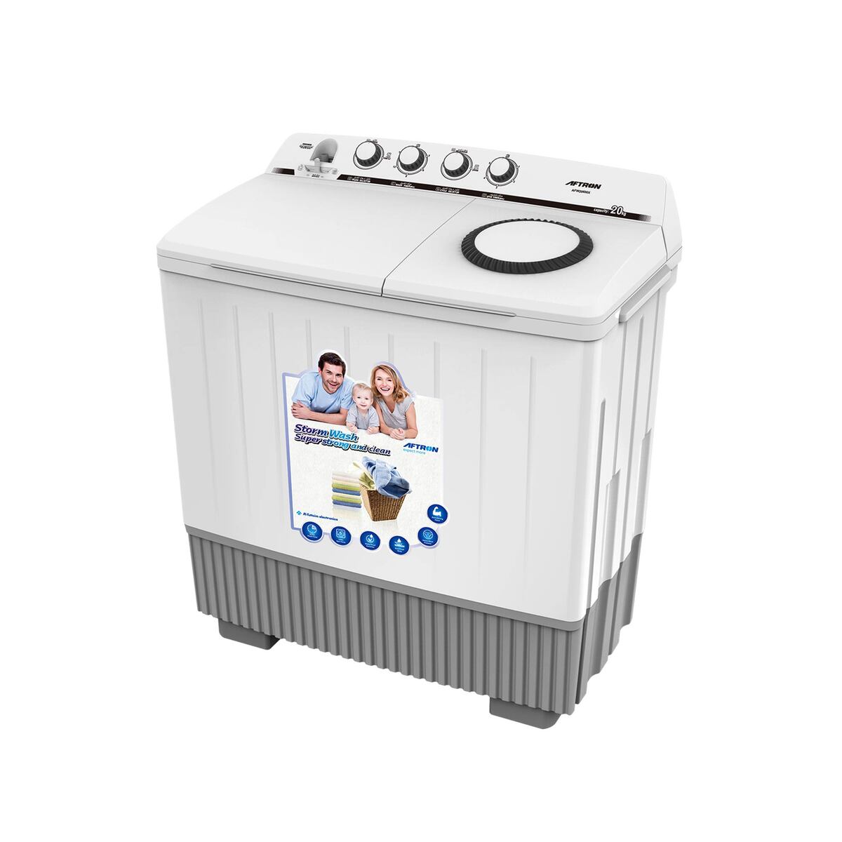 Aftron Twin Tub Top Load Washing Machine AFW20600X, 20Kg