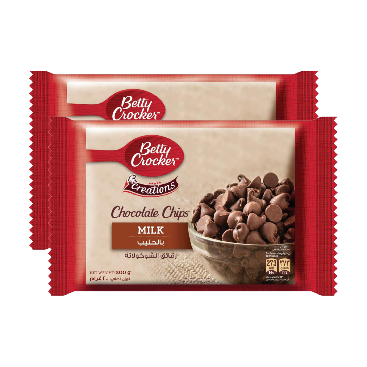 Betty Crocker Milk Chocolate Chips Value Pack 2 x 200 g