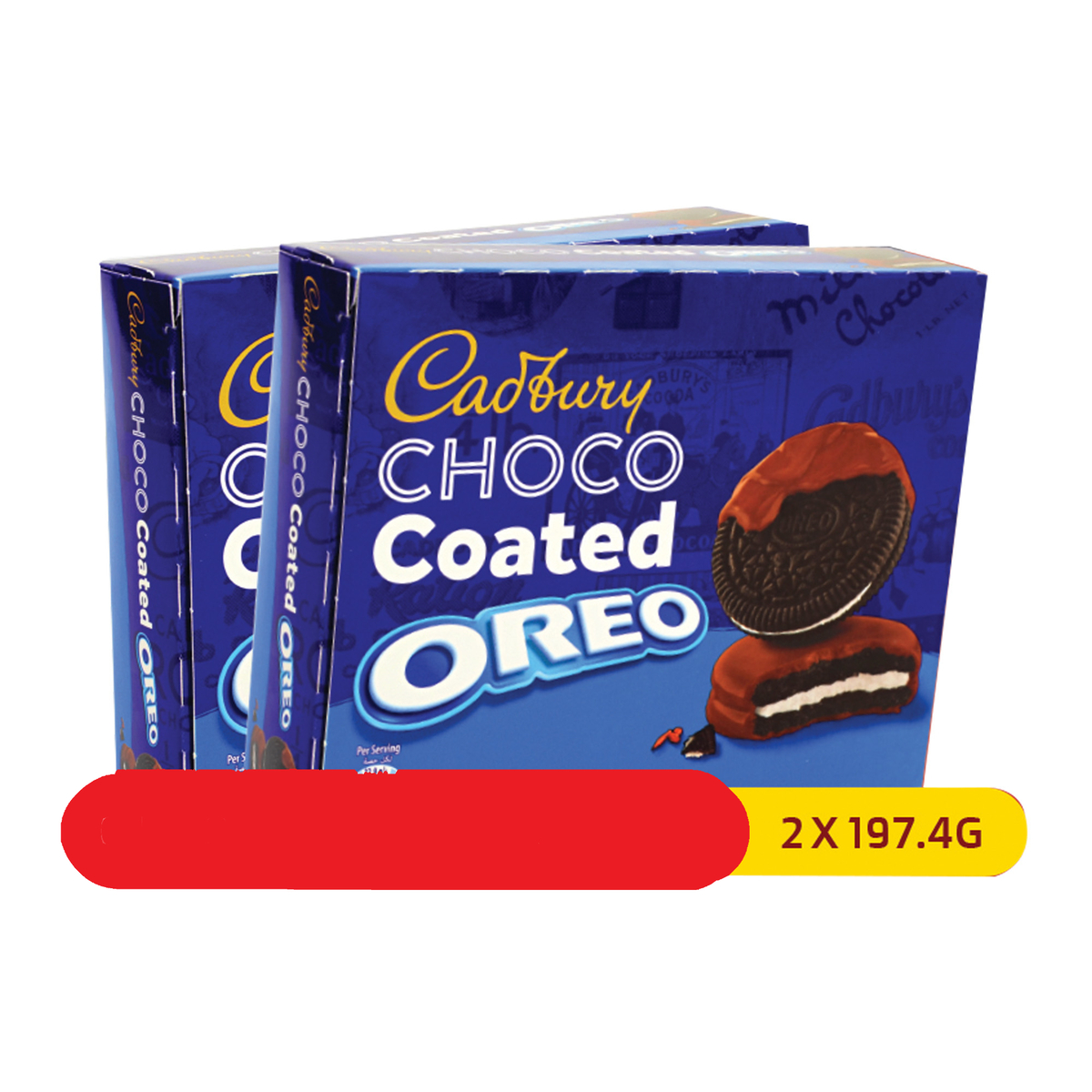 اوريو بسكويت مغطى بشوكولاتة كادبوري عبوة اقتصادية 2 × 197.4 جم