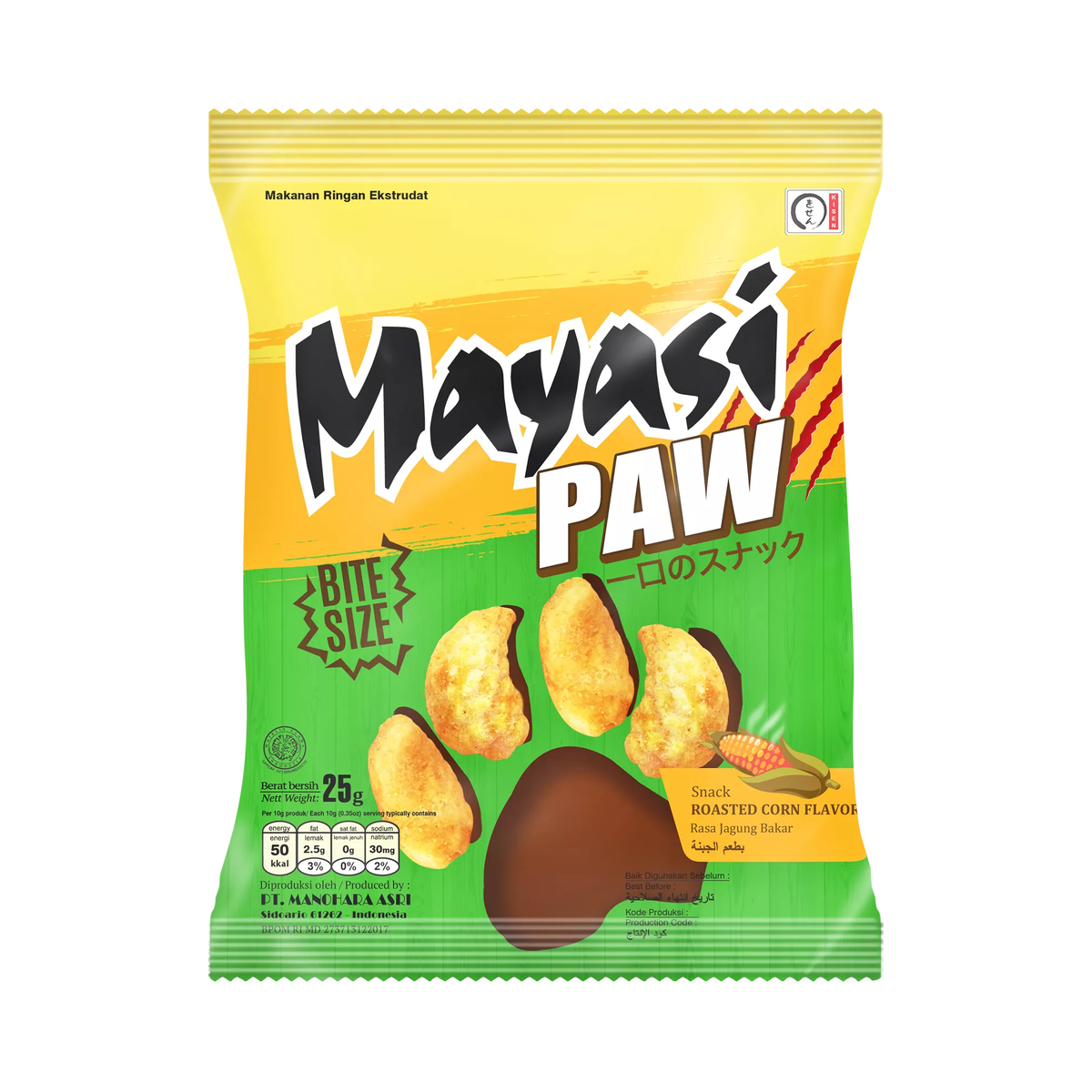 Mayasi Paw Snack Roasted Corn 55g
