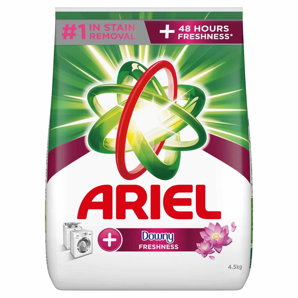 Buy Ariel Automatic Downy Fresh Laundry Detergent Powder, Number 1 in Stain Removal with 48 Hours of Freshness, 4.5 kg Online at Best Price | Front load washing powders | Lulu UAE in Kuwait