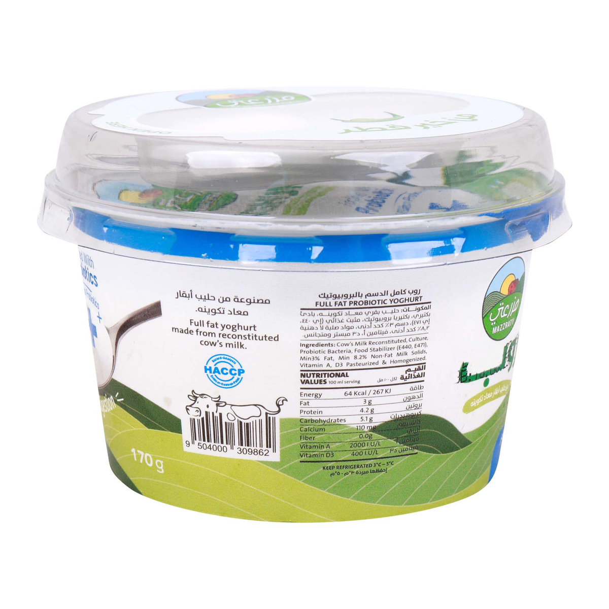 Mazzraty Yogurt Full Fat Probiotics, 170 g