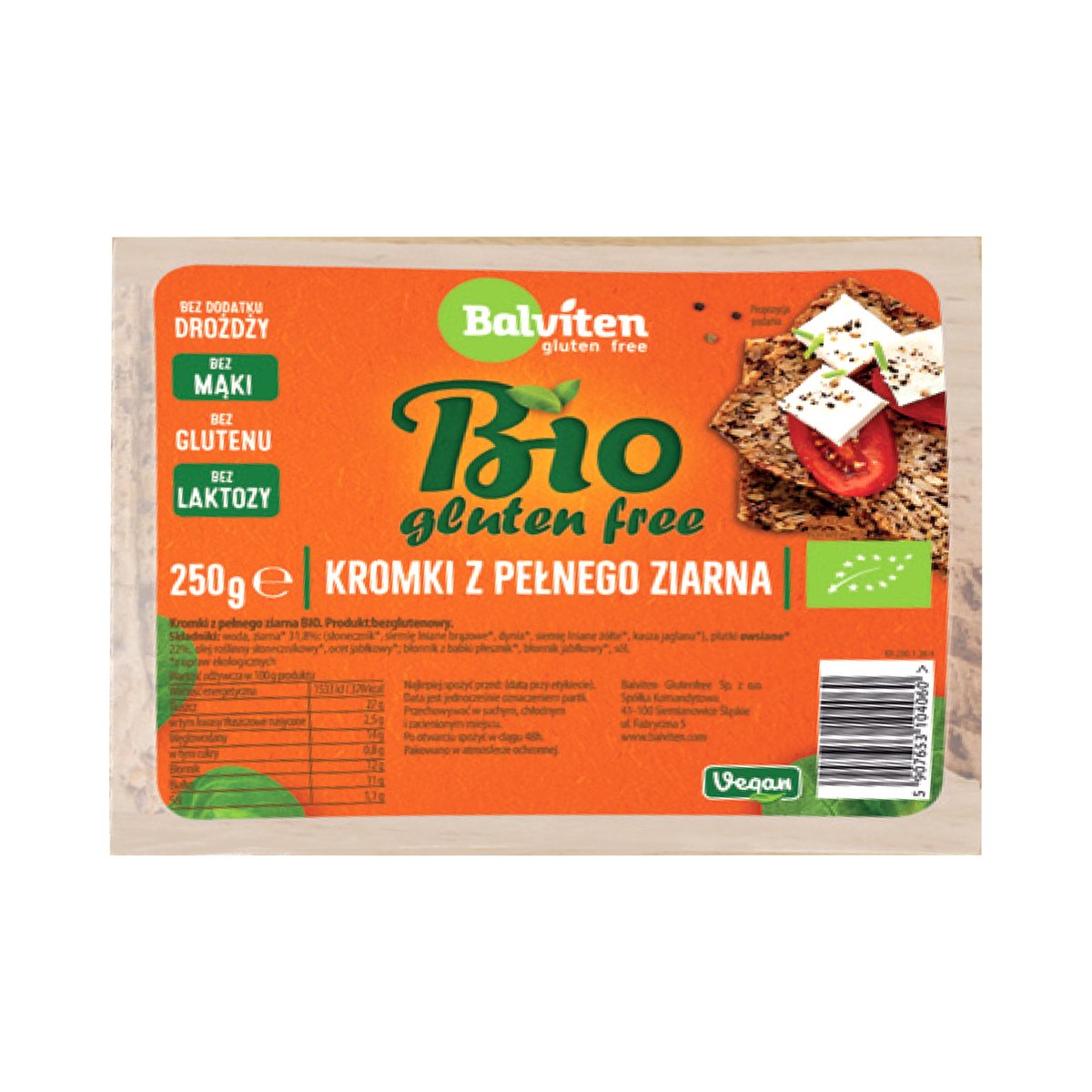 Balviten Bio Wholegrain Bread Gluten Free 250 g