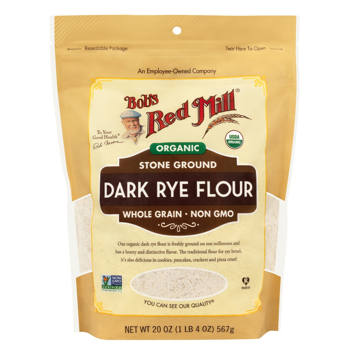 Bob's Red Mill Organic Stone Ground Dark Rye Flour 567 g