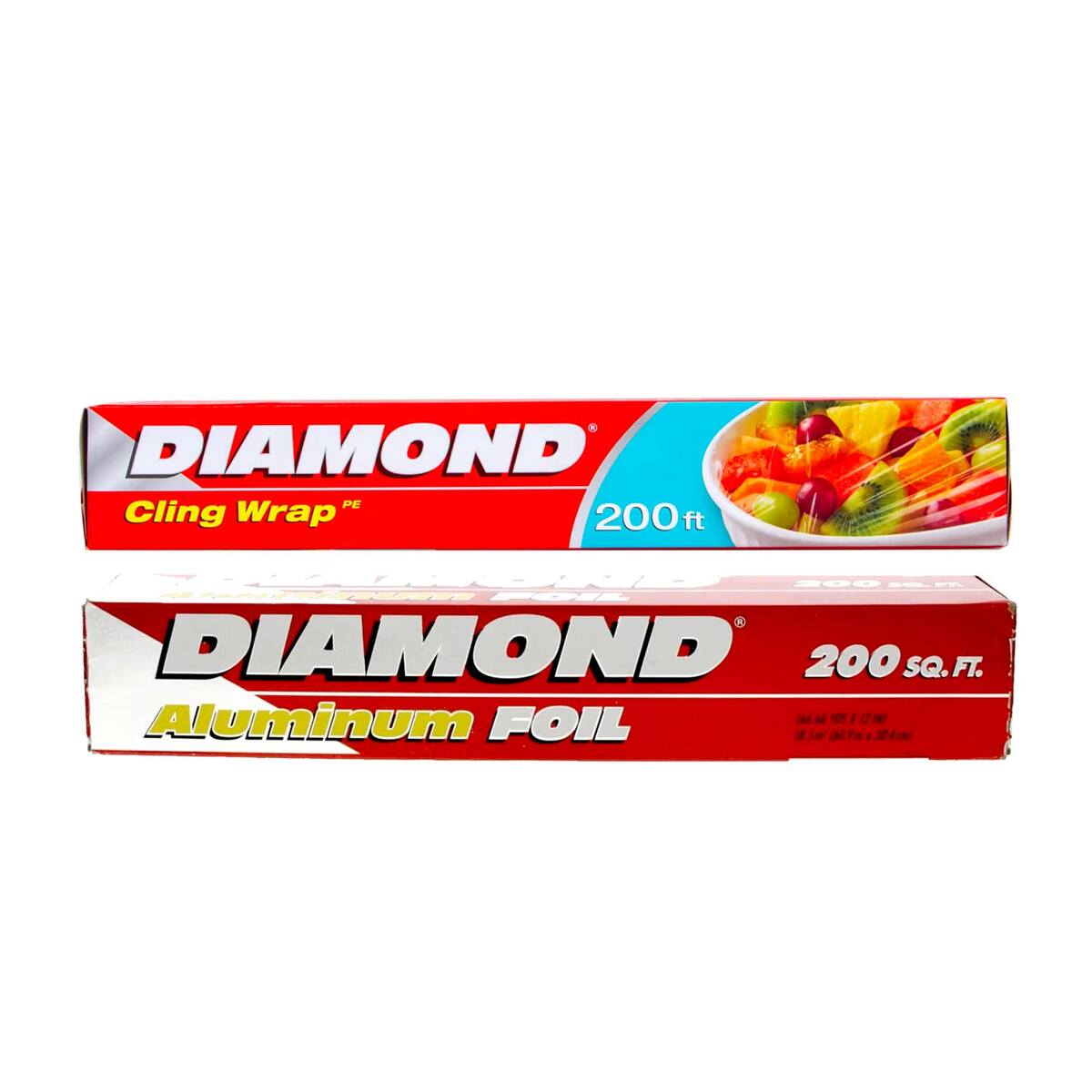 Diamond Aluminium Foil 200sq.ft + Cling Wrap 200ft