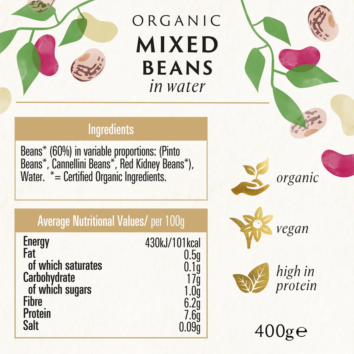 Biona Organic Mixed Beans in Water 400 g