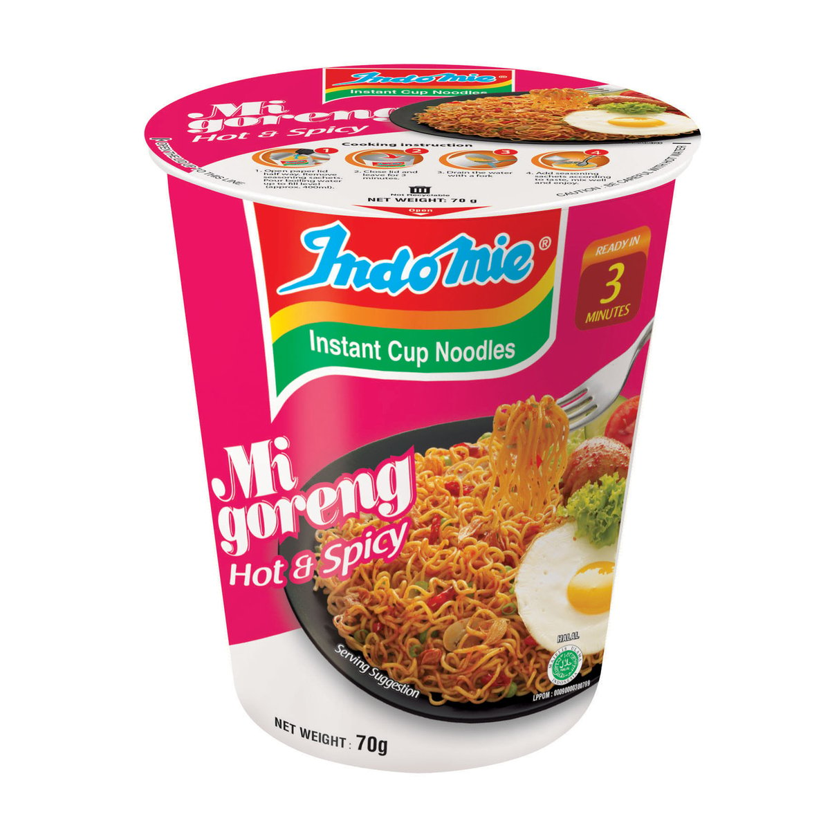 Indomie Hot & Spicy Mi Goreng Instant Cup Noodles 70 g