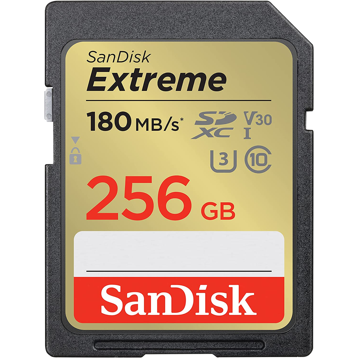 بطاقة ذاكرة سانديسك اكستريم SDXC UHS-I مع سرعة نقل 180 ميجابايت/ثانية، 256 جيجابايت، SDSDXVV-256G-GNCIN