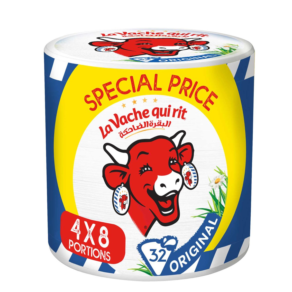 Buy La Vache qui rit Original Spreadable Cheese Triangles 4 x 8 Portions 480 g Online at Best Price | Portion Cheese | Lulu Kuwait in Saudi Arabia