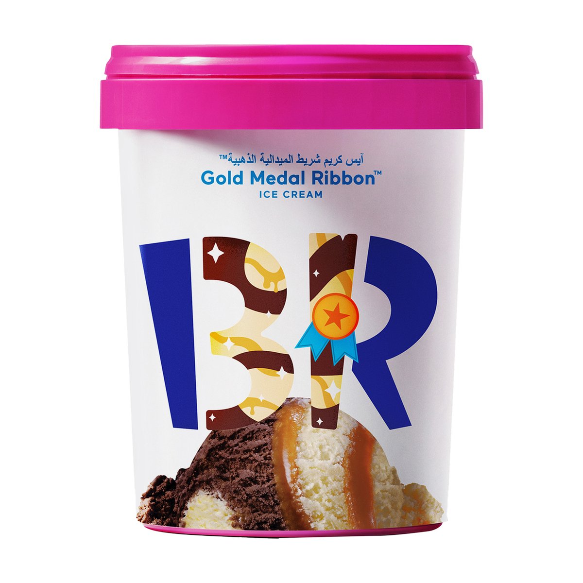 Buy Baskin Robbins Gold Medal Ribbon Ice Cream 1 Litre Online at Best Price | Ice Cream Take Home | Lulu Kuwait in Saudi Arabia