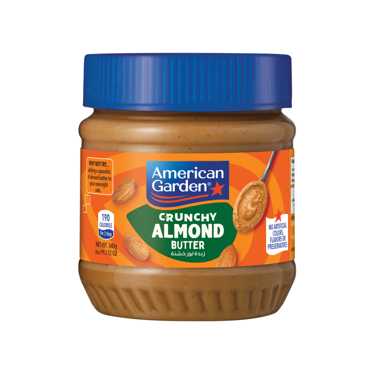 American Garden Crunchy Almond Butter 340 g