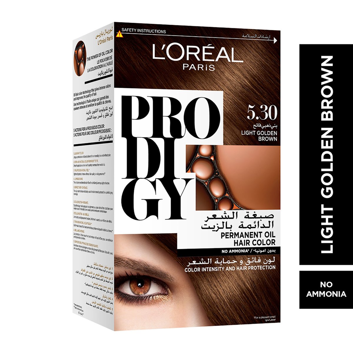 Buy LOreal Paris Prodigy Hair Color 5.3 Light Golden Brown 1 pkt Online at Best Price | Permanent Colorants | Lulu Egypt in Egypt