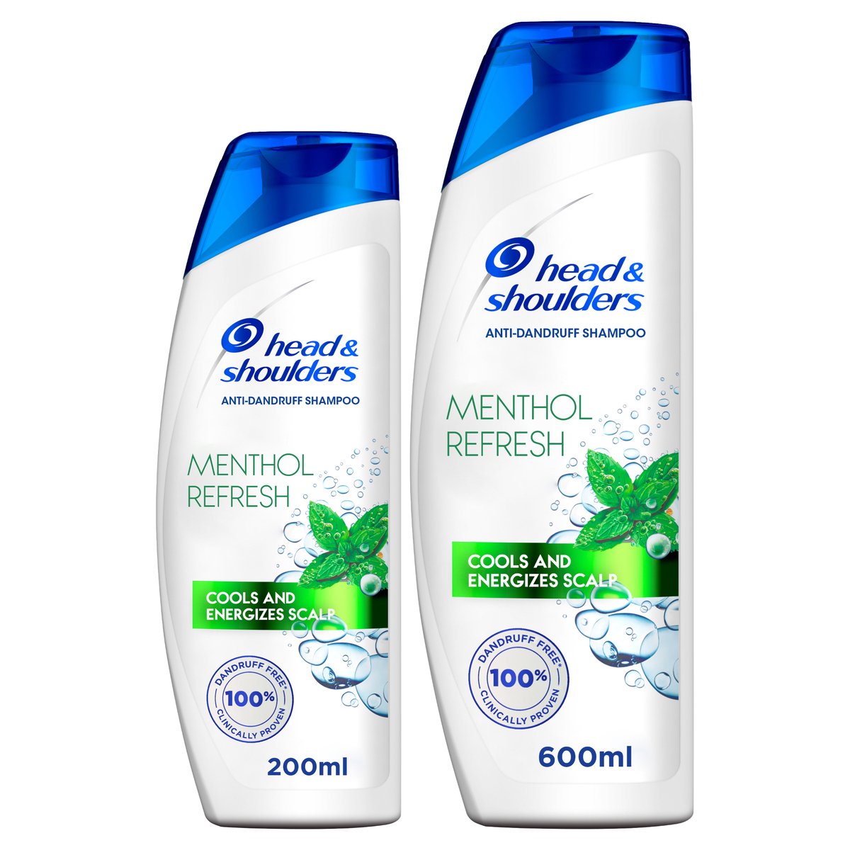 Head & Shoulders Menthol Refresh Anti-Dandruff Shampoo for Itchy Scalp 600 ml + 200 ml