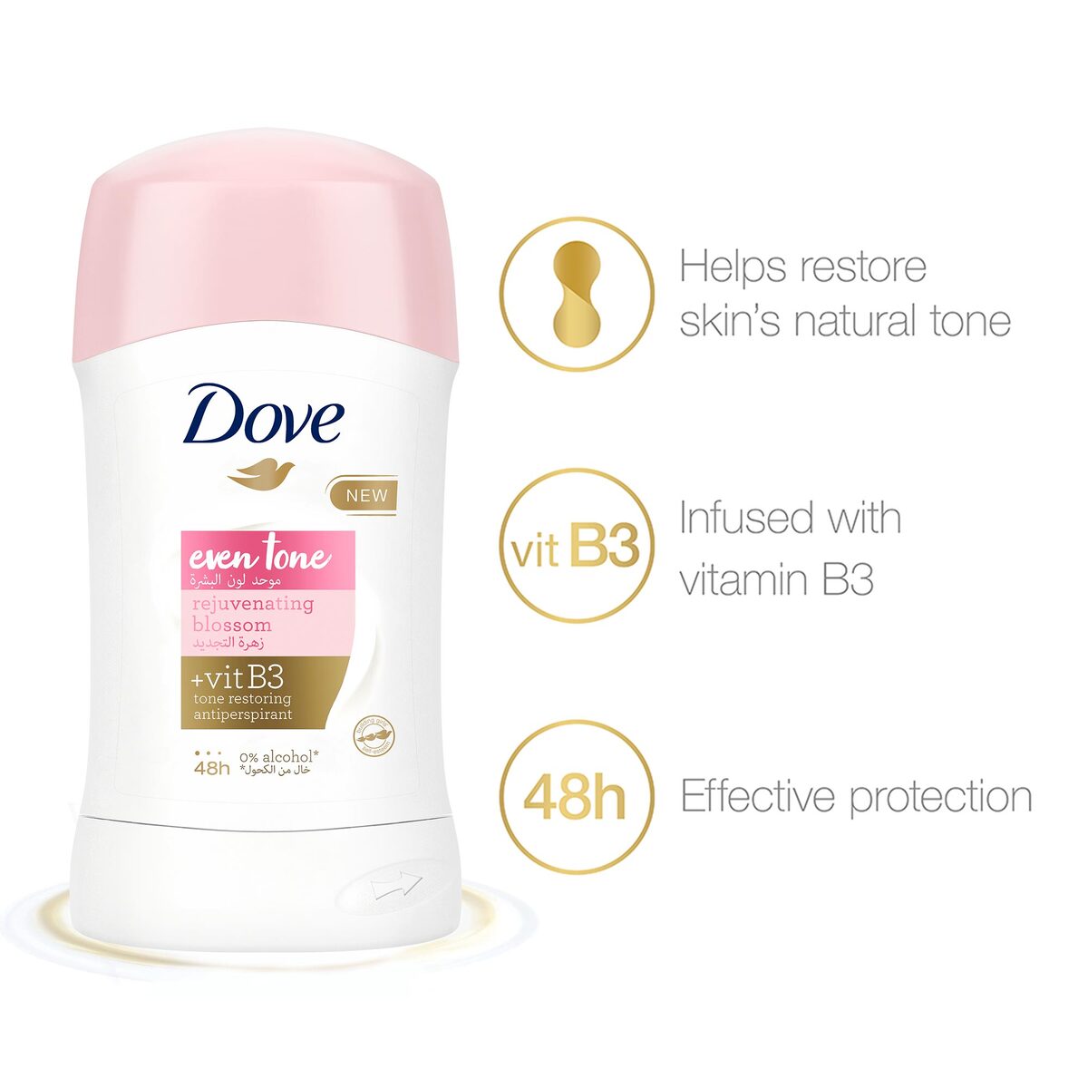 Dove Even Tone Rejuvenating Blossom Anti-Perspirant Deodorant Stick 40 g