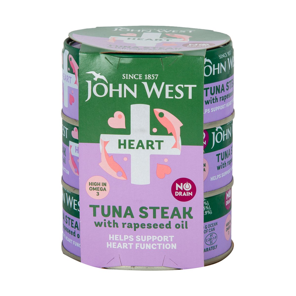 Johnwest Heart Tuna Steak With Rapeseed Oil 3 x 110 g