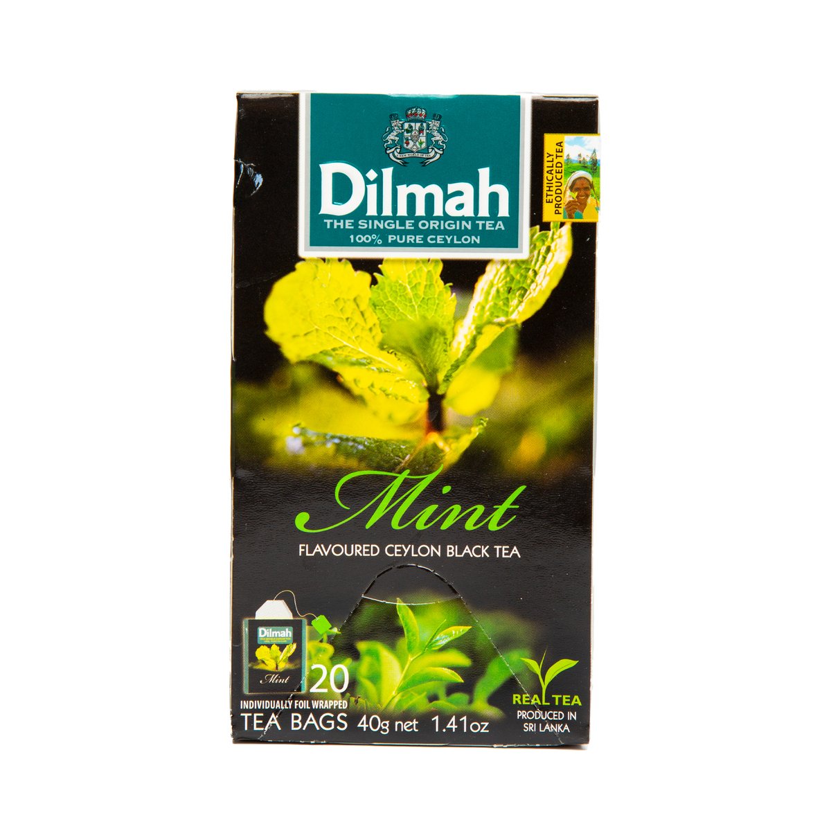 Dilmah Mint Flavoured Ceylon Black Tea 20 Teabags 40 g