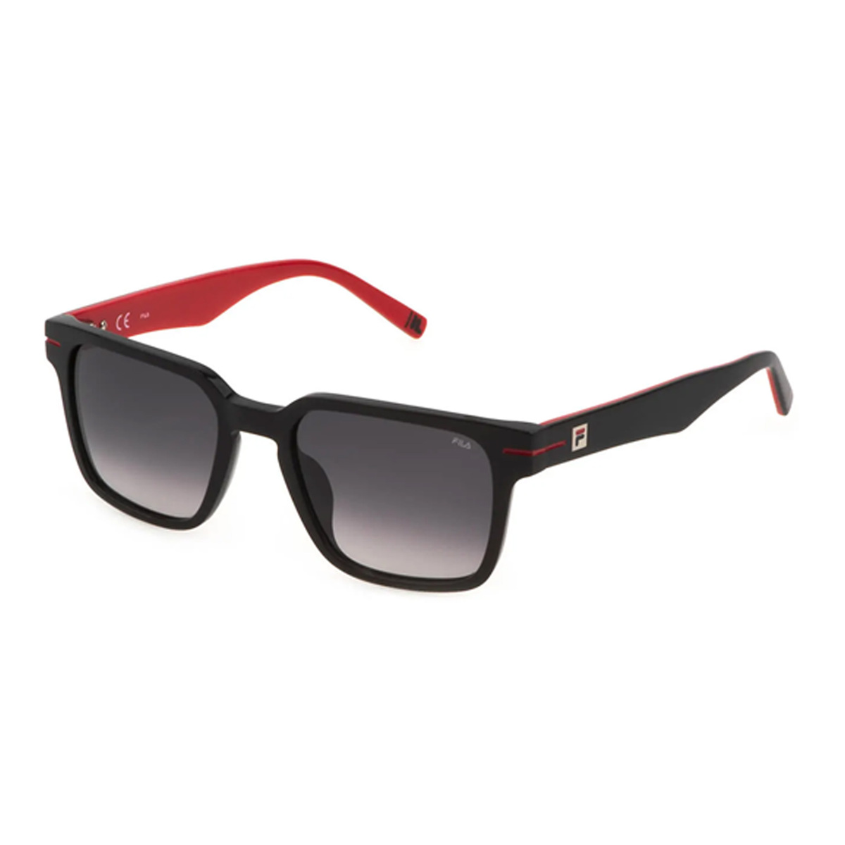 Fila Men's Square Sunglasses, Smoke Gradient, SFI209 53700Y Sqr Blk