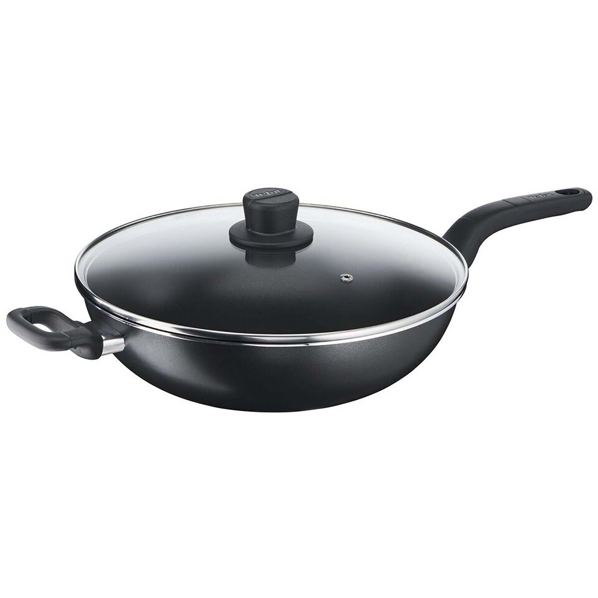 Tefal Cook Easy Wok Pan with Lid, Black, 32 cm, B5039495