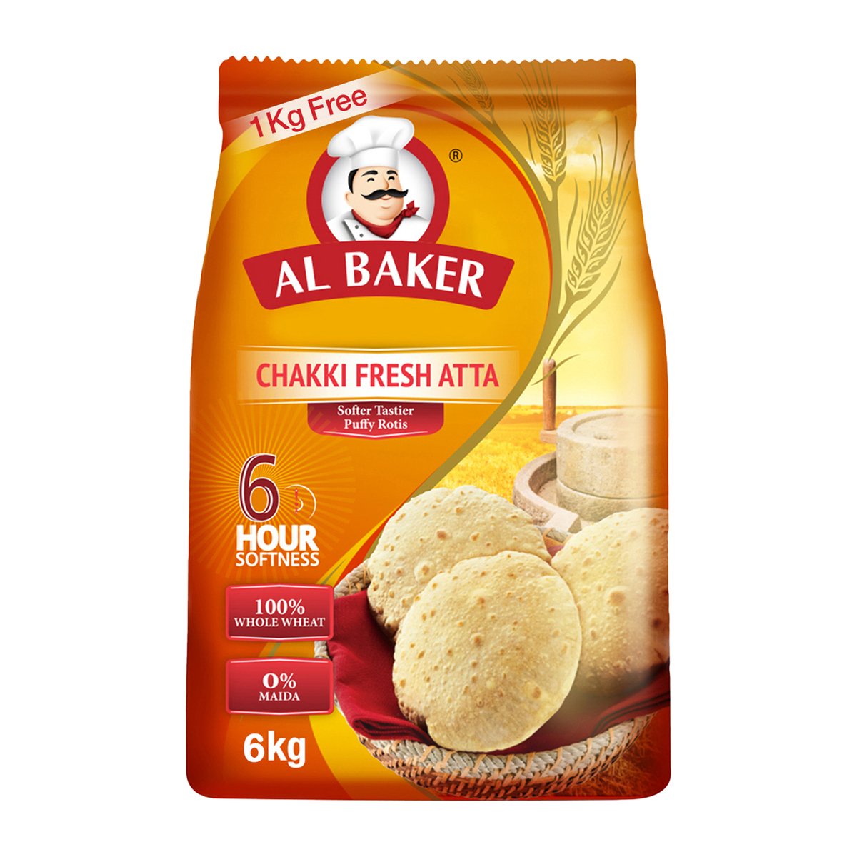 Al Baker Chakki Fresh Atta 5 kg + 1 kg