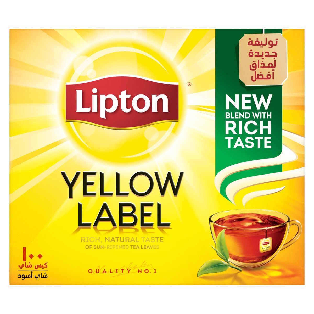 اشتري قم بشراء ليبتون شاي أسود بالعلامة الصفراء 100 كيس شاي Online at Best Price من الموقع - من لولو هايبر ماركت Tea Bag في مصر