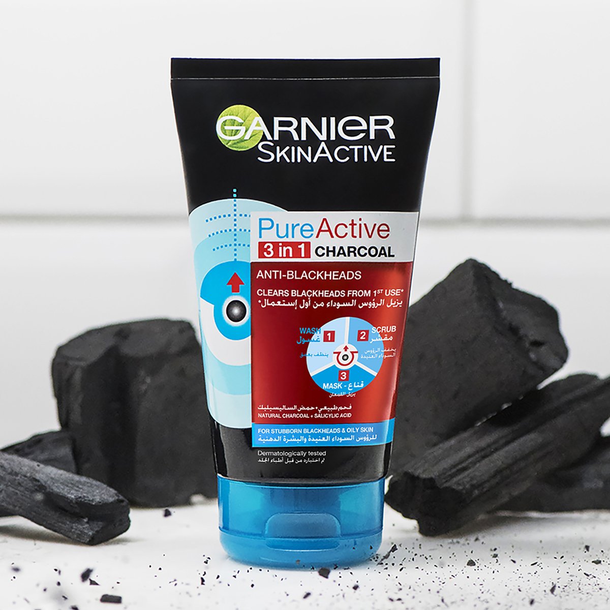 Garnier Skinactive Innovation Pure Active 3 In 1 Charcoal Face Wash 150 ml