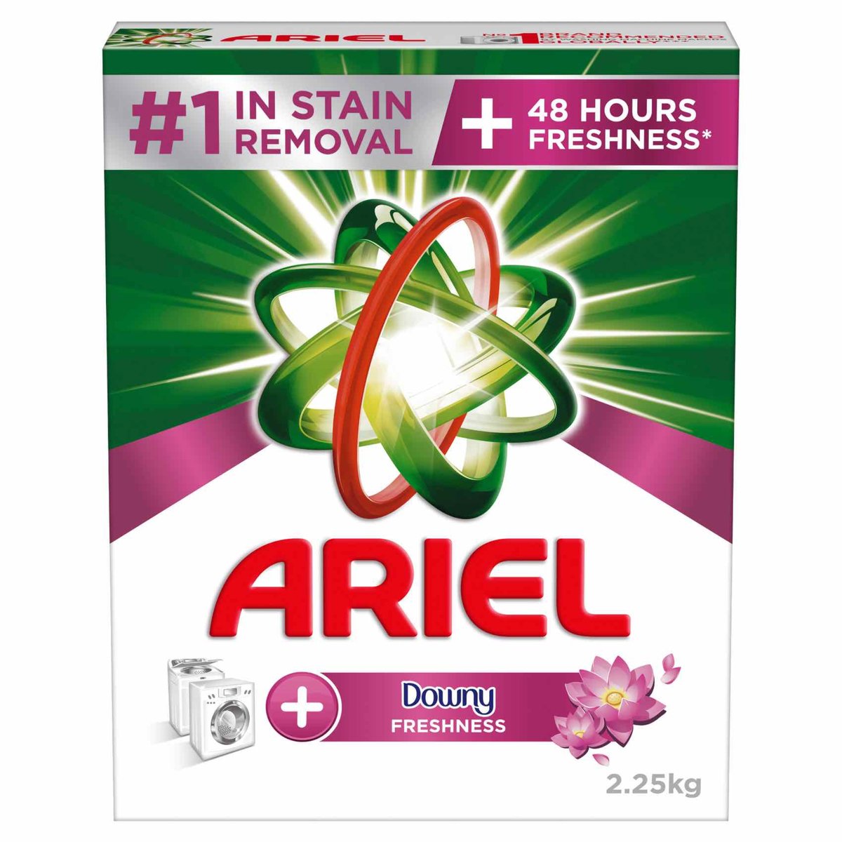 Ariel Automatic Downy Fresh Laundry Detergent Powder, Number 1 in Stain Removal with 48 Hours of Freshness, 2.25 kg