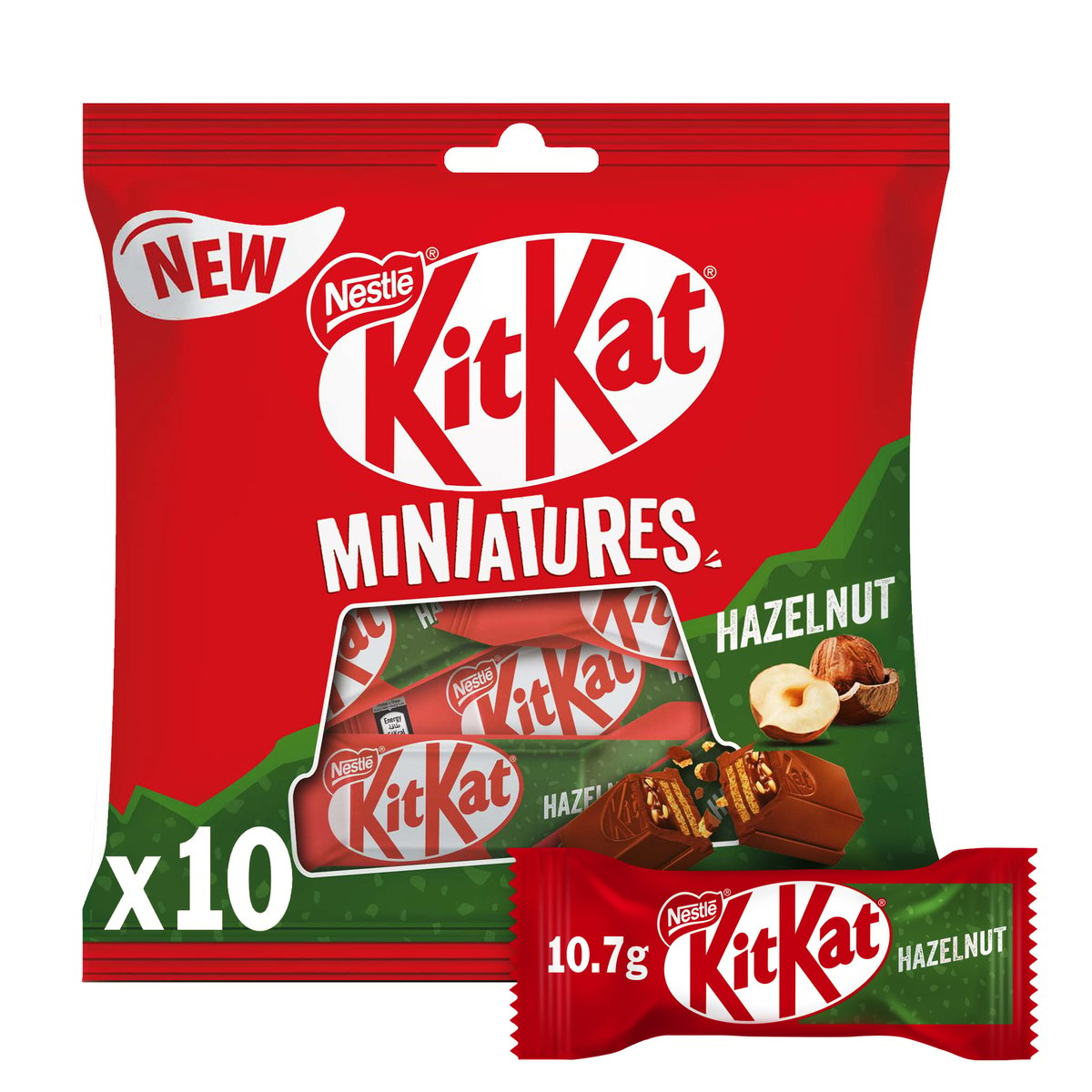 اشتري قم بشراء Nestle KitKat Miniatures Hazelnut 10 pcs 107 g Online at Best Price من الموقع - من لولو هايبر ماركت Covrd Choco.Bars&Tab في الامارات