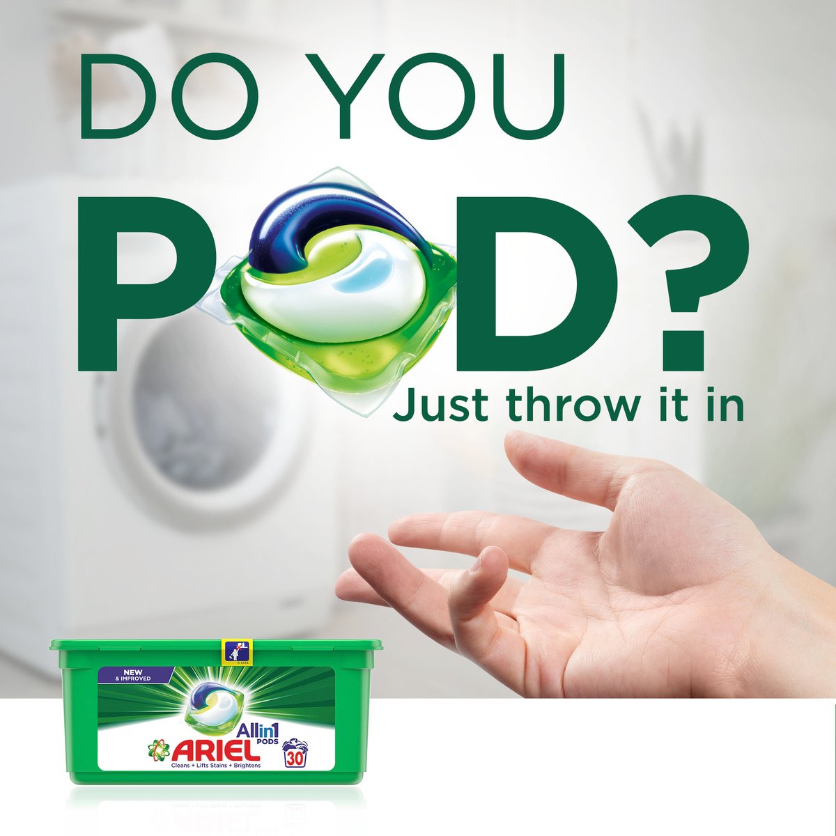 Ariel All in 1 Pods Original Scent Liquid Detergent Capsules Value Pack 15 pcs
