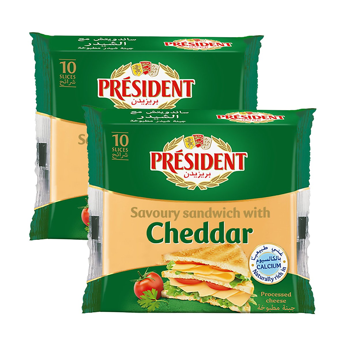 President Sandwich Cheddar Slice Cheese Value Pack 2 x 200 g