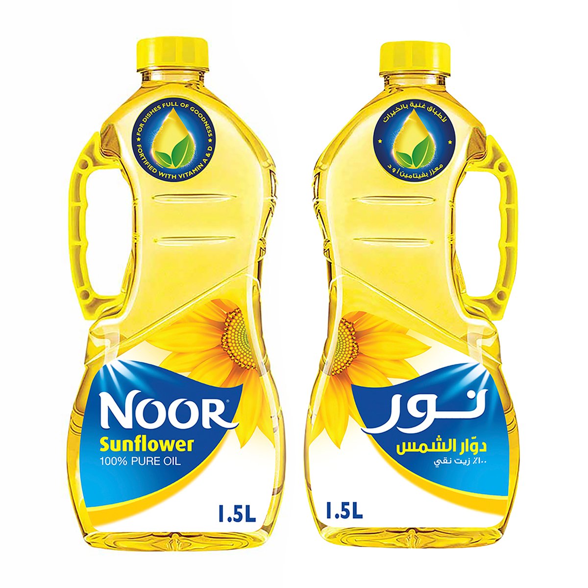 اشتري قم بشراء نور زيت دوار الشمس 2 × 1.5 لتر Online at Best Price من الموقع - من لولو هايبر ماركت Sunflower Oil في الكويت