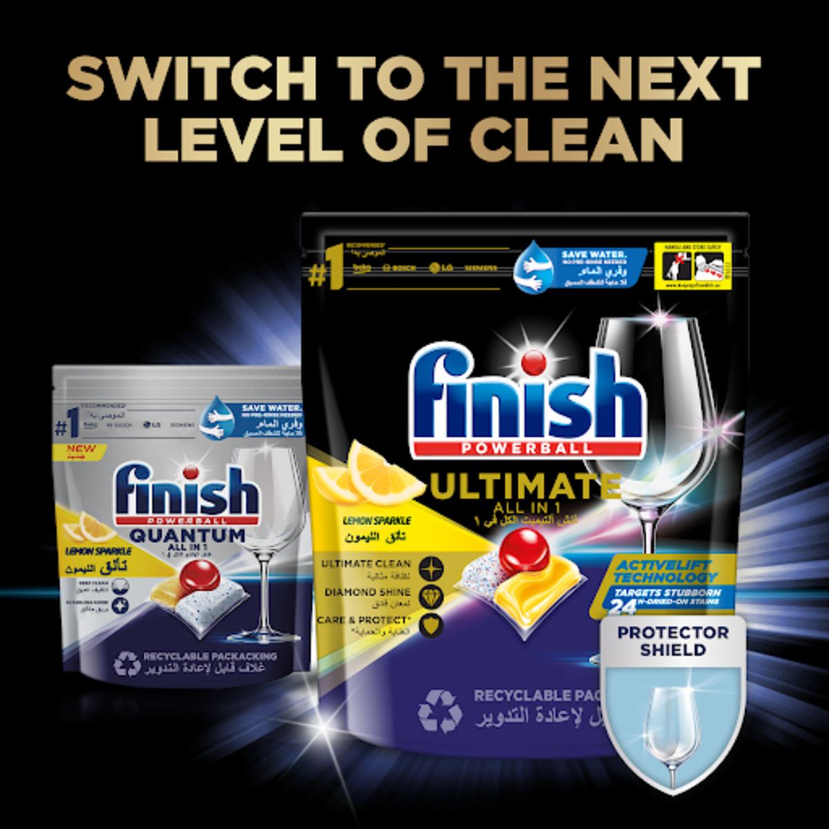 Finish Powerball Quantum All In One With Lemon Scent 40 + 21 pcs
