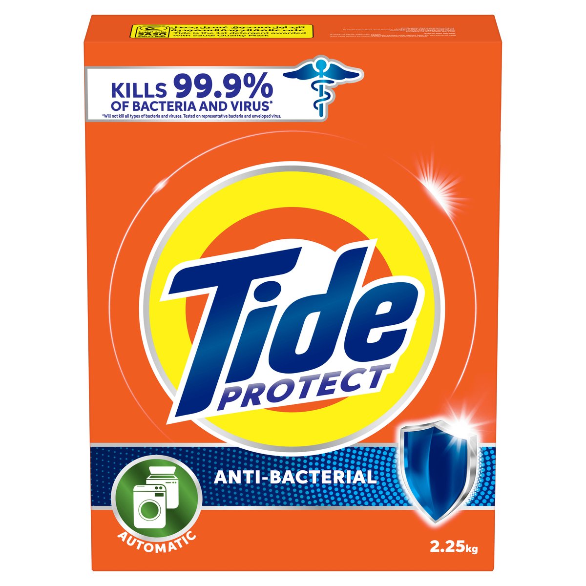 Buy Tide Automatic Protect Antibacterial Laundry Detergent Original Scent 2.25 kg Online at Best Price | Front load washing powders | Lulu KSA in Kuwait