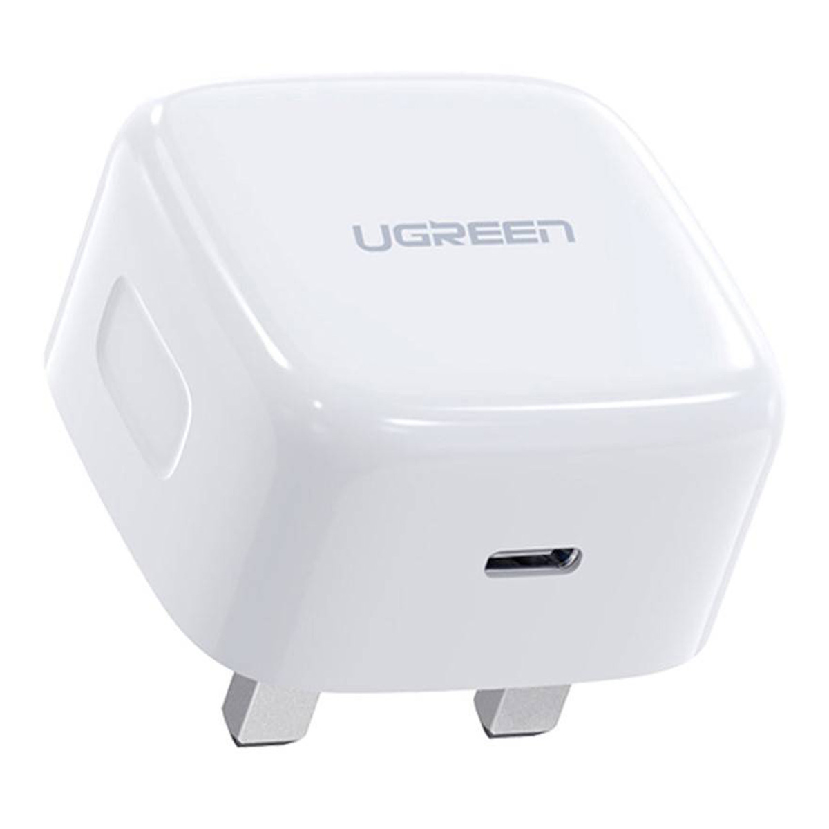 Ugreen PD USB-C UK Fast Charger with C to Lightning MFI Cable, 20 W, 1 m, White, CD137-70297B
