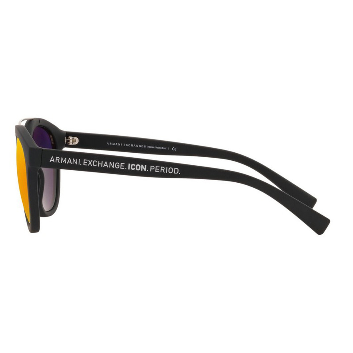 Armani Exchange Phantos Unisex Sunglasses, Dark Violet Mirror Red, 4118S54-80786Q