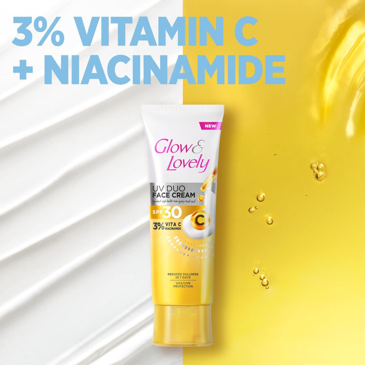 Glow & Lovely UV Duo Face Cream SPF30 3% Vitamin C Niacinamide 50 g