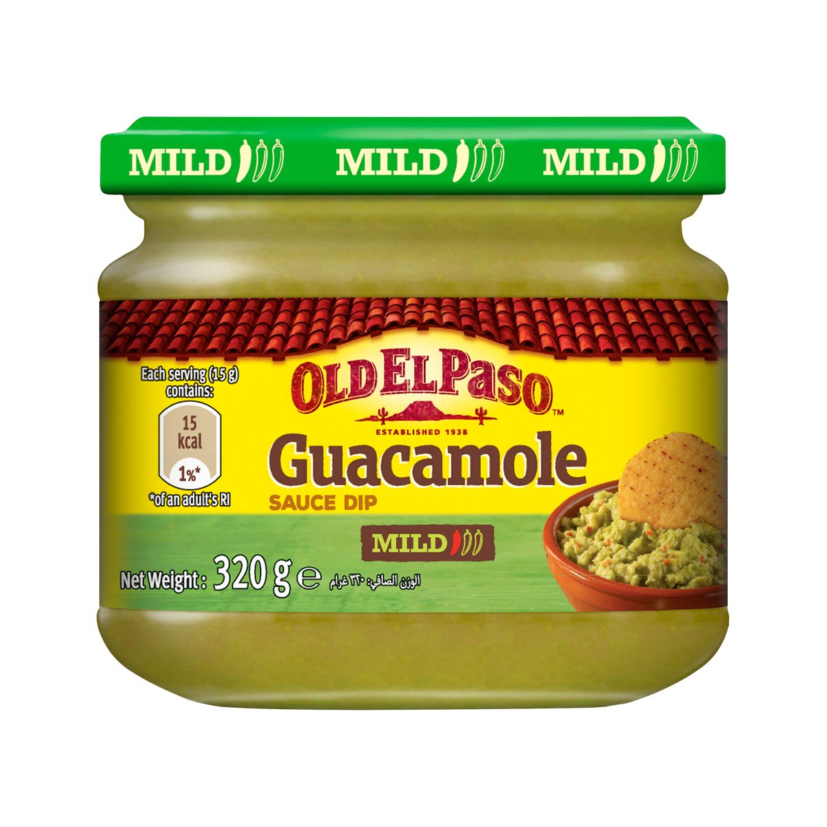 Old El Paso Guacamole Sauce Dip Mild 320 g