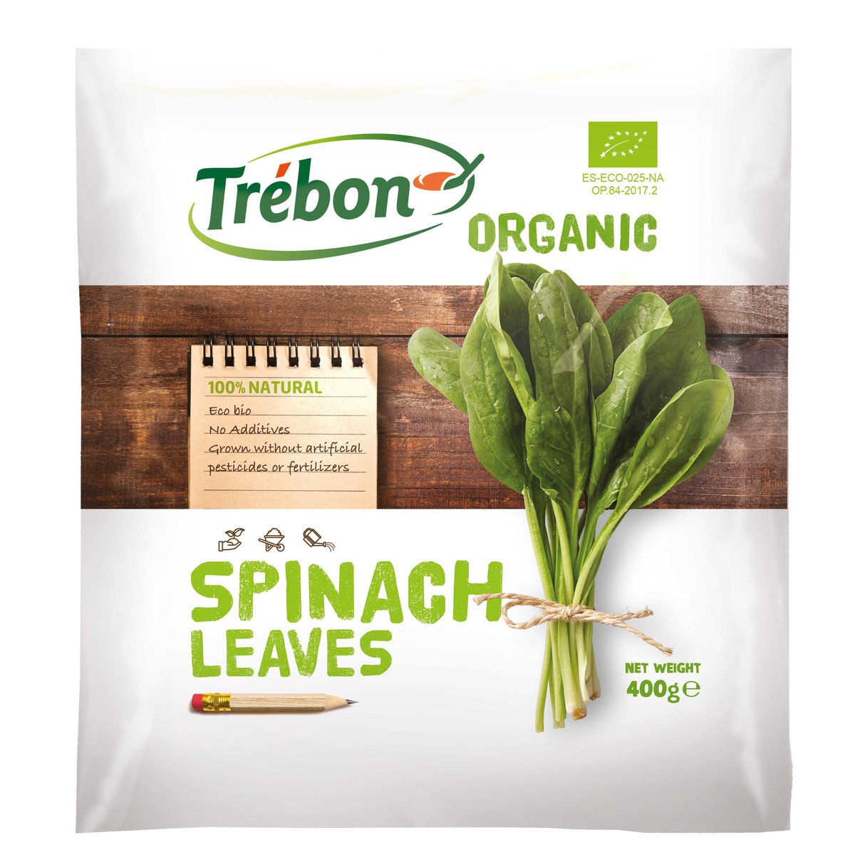 Trebon Organic Spinach Leaves 400 g